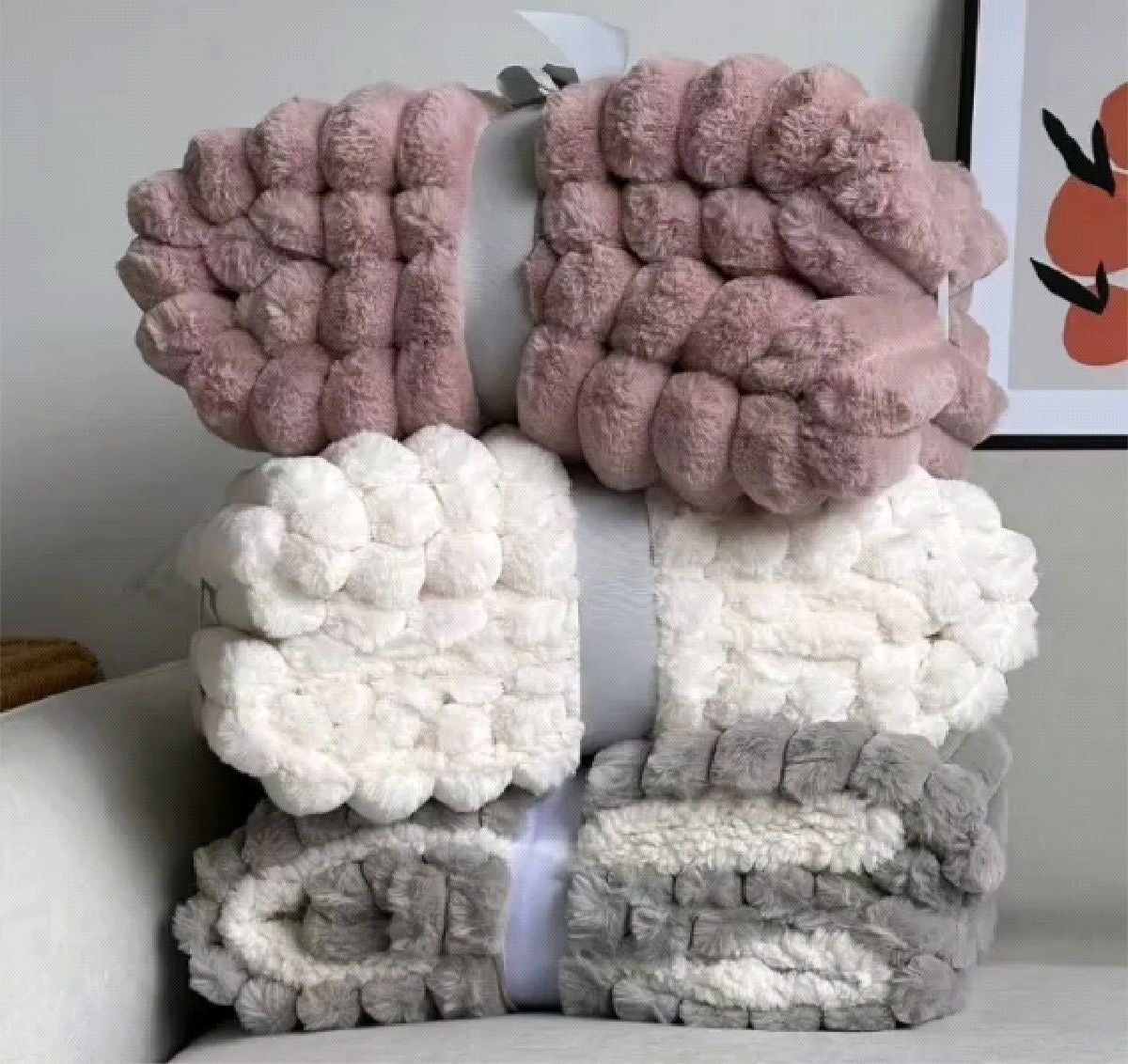 1 Ribbed sherpa fleece 2pillow cases