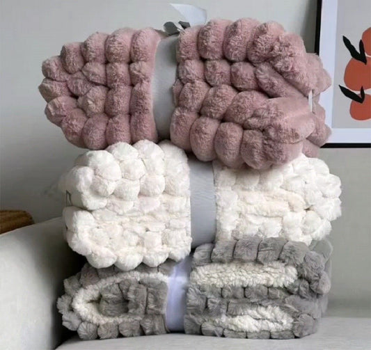 1 Ribbed sherpa fleece 2pillow cases