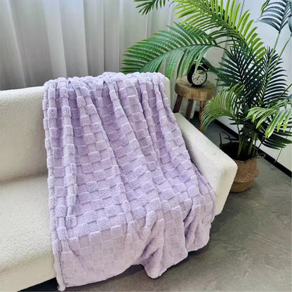 Checked fleece blanket