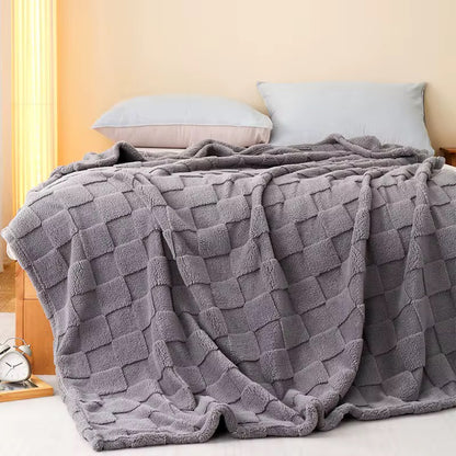 Checked fleece blanket