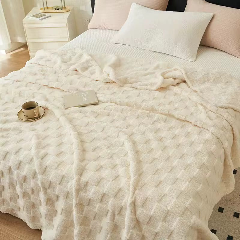 Checked fleece blanket