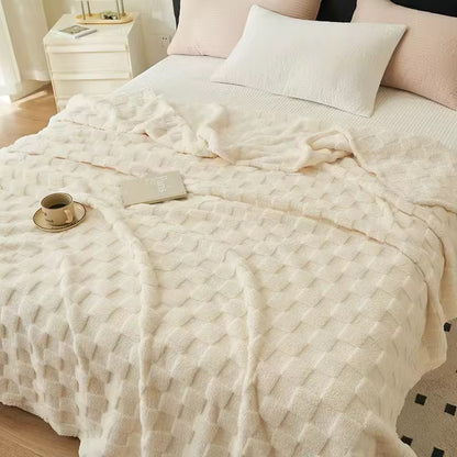 Checked fleece blanket