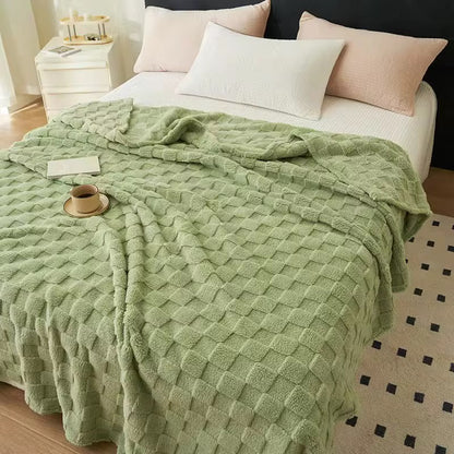 Checked fleece blanket