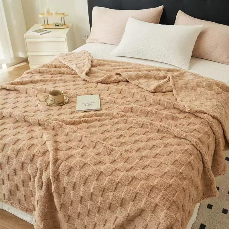 Checked fleece blanket