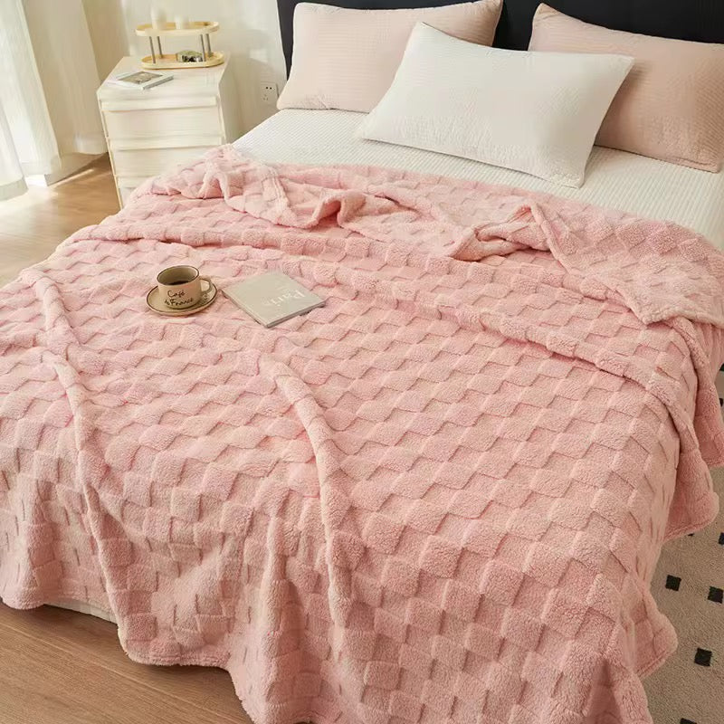 Checked fleece blanket