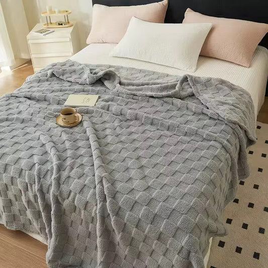 Checked fleece blanket